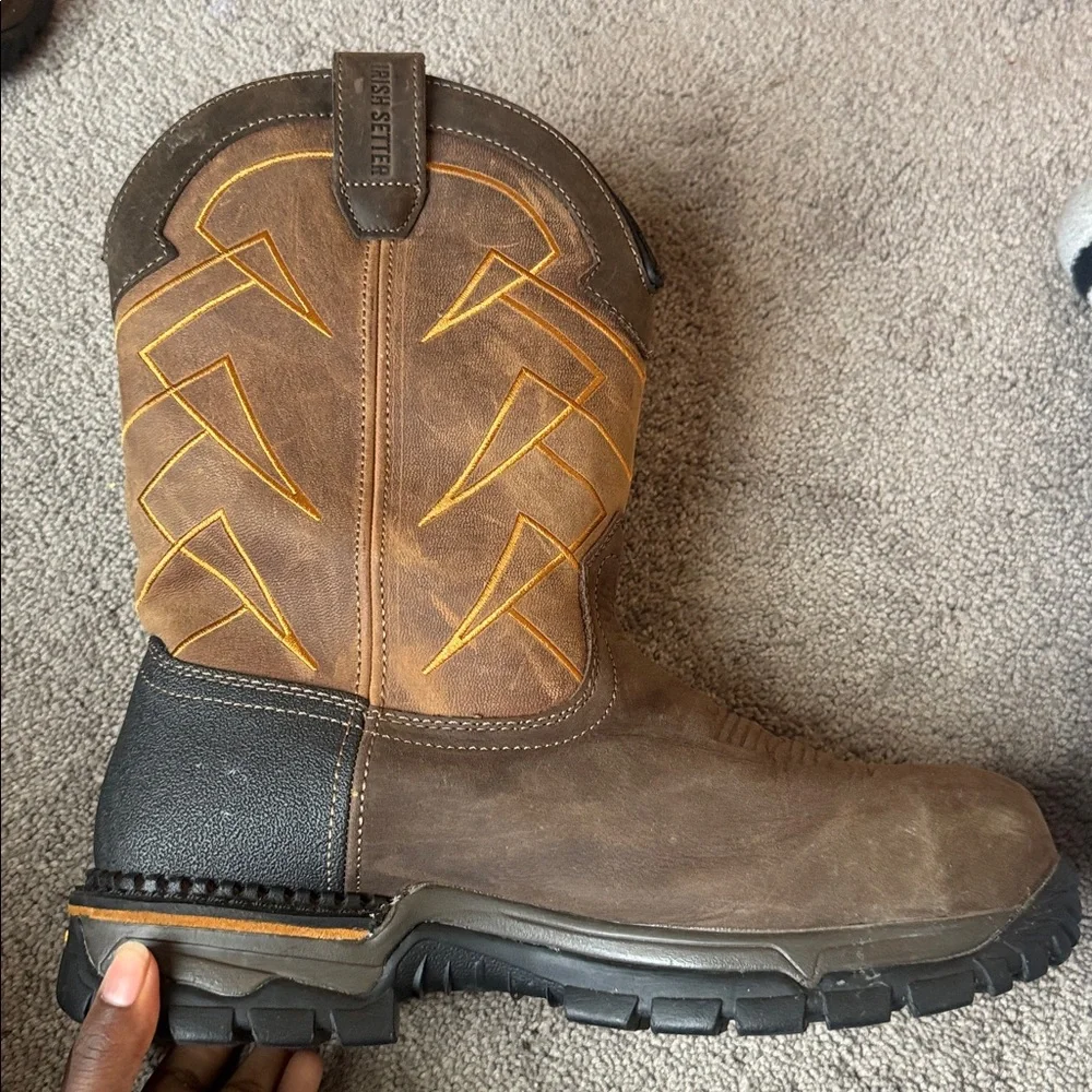 Irish Setter Two Harbors 11-Inch Waterproof Pull-On Work Boots SIZE 10.5